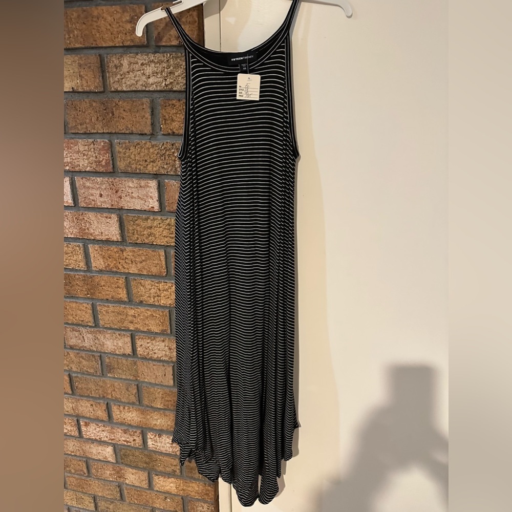NWT Fifteen Twenty Dress with Black and White Stripes